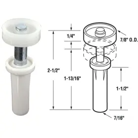 N-6582 Prime-line Nylon Base Bifold Door Top Roller Guide 2 Count N 6582
