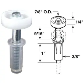 N-6703 Prime-line Bifold Door 7/8 Inch Top Roller Guide 2 Count N 6703 Pack Of 6