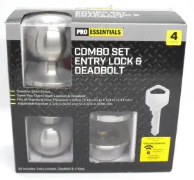 Pro Essentials 430002194801 Combo Set Entry Lock 4 Keys And Deadbolt - Nib Dollar General New