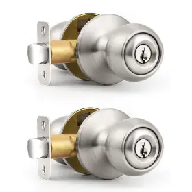Probrico 710328901346 2 Pack Keyed Alike Locks For Exterior And Brushed Nickel