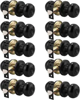 Probrico 715776298789 10 Pack Round Privacy Door Knob Thumb Turn Lock On Black