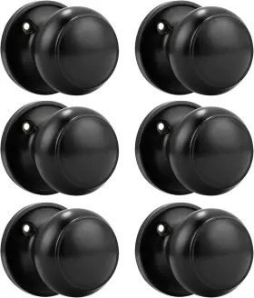 Probrico 715776706611 6 Pack Classic Closet Door Knobs Dummy Knob Black