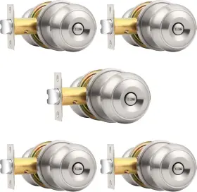 Probrico 718399627226 Brushed Nickel Bed/bath Knobs Keyless Privacy 5 Pack
