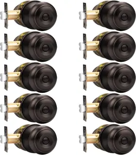 Probrico 718399712069 Privacy Door Knobs Handles Bed And Bath 10 Pack Oil Rubbed Bronze