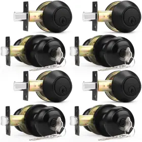 Probrico 941154041942 Entry Door Knobs And Single Cylinder Deadbolt Lock Combo Set Keyed