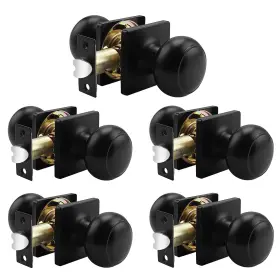 Probrico 941154071376 Hall Closet Interior Door Knobs Black Passage Round Keyl