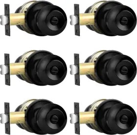 Dl607bkbk-6 Probrico #pcs Ball Privacy Interior Door Knobs Bedroom And Bathroom 6 Pack Black