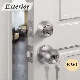 Es-dl607et-101sn-combo-1 Probrico 5pack Front Entry Doorround Konbs Set Entrance Lock &deadbolt Keyed Alike