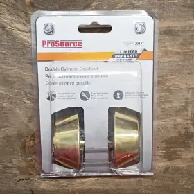 20337 Prosource Double Cylinder Deadbolt Brass Gold Adjustable Latch Keys Model