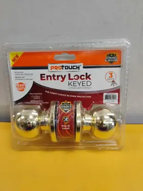 Ch2191 Protouch Polished Gold Metal Entry Door Lock Keyed Heavy Duty Traditional