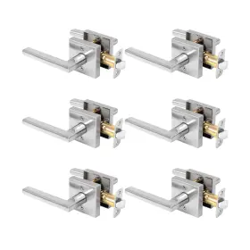 Rf-ydl001ps Rafeciee 6 Pack Passage Door Handle Keyless Closet Handles Interior Wave Lever Do
