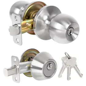 Rf-yls001 Rafeciee Exterior Door Lock Set Single Cylinder Deadbolt And Knob Keye
