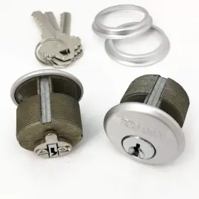 Rs-mo-sc-sn-40 Ri-key Security - 2 Mortise Lock Cylinders 1 Inch For Commercial Satin Nickel