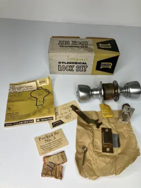 Us26d Russwin Vintage Cylindrical Lock Set 420 Flare Stilemaker Heavy Duty Nos