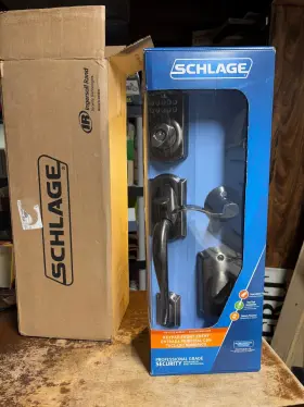 620-acc Schlage 043156101252 Fe365- V- Cam- Camelot Electronic Handleset Antique Pewter Nib