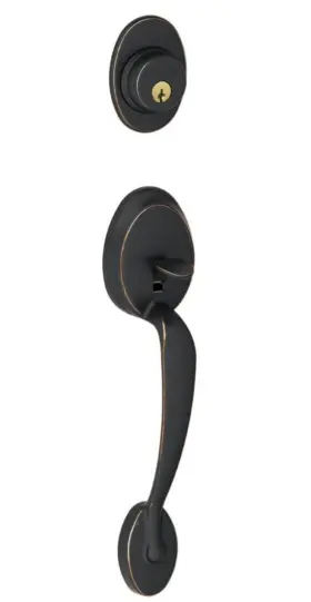 Schlage 043156162574 Plymouth Handleset - Exterior And Interior Hardware Aged Bronze Right