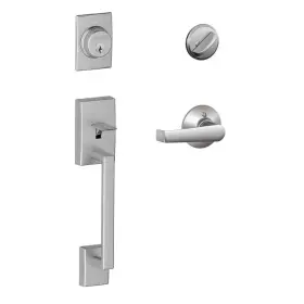 Schlage 043156165094 Century Single Cylinder Handleset And Elan Lever Satin Chrome F60 C