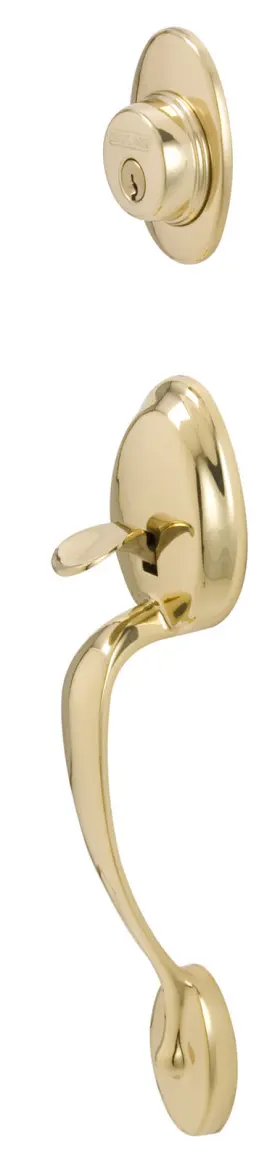 F92ply605 Schlage 043156166541 F92-ply Plymouth Exterior One-sided Dummy Handleset - Brass