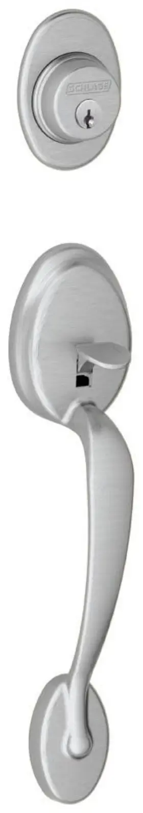 F92ply626 Schlage 043156166701 F92-ply Plymouth Exterior One-sided Dummy Handleset - Chrome