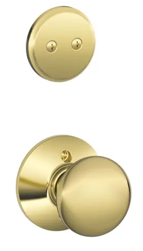 F94ply605 Schlage 043156166893 F94-ply Plymouth One-sided Dummy Interior Pack - Exterior Brass