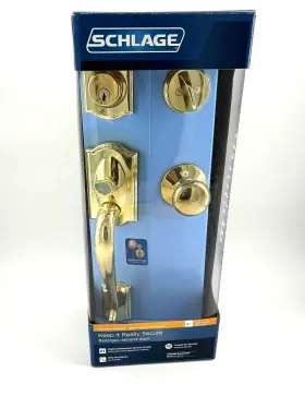 Schlage 043156171521 Camelot 505 Handleset Plymouth 605 Brass Front Door Knobs