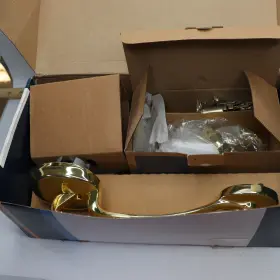 F60vply505fla605 Schlage 043156171637 Plymouth Front Entry Handleset With Flair Lever Deadbolt Keyed 1 Side