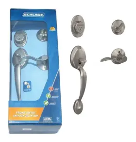 F60vply Schlage 043156171651 F60vply/acc619 Plymouth Entrance Combination Lockset Satin Nickel