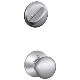 Schlage 043156172665 New Satin Chrome Knob Deadbolt Brushed Metal Finish Door Hardware Set