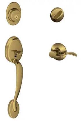 Schlage 043156192670 Plymouth Cylinder Handleset Left Hand Antique Brass F60 Ply 609 Acc Lh