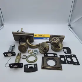 F60add609accrh Schlage 043156192687 Addison Single Cylinder Handleset/antique Brass No Keys