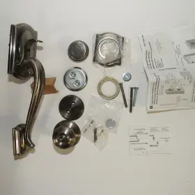 Schlage 043156196111 Camelot F93 Cam 620 With Georgian Knob Dummy Door Handle Antique Pewter