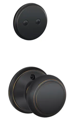 Schlage 043156202720 F94-and Andover One-sided Dummy Interior Pack - Exterior Bronze