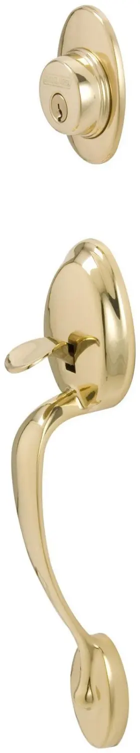 F62-ply-acc-rh Schlage 043156212934 Plymouth Right Hand Double Cylinder - Brass