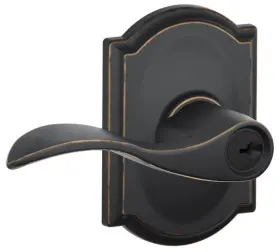 F51aacc716cam Schlage 043156426379 F51-acc-cam Accent Single Cylinder Keyed Entry Door Lever - Bronze