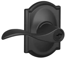 F51aacc622cam Schlage 043156427789 F51-acc-cam Accent Single Cylinder Keyed Entry Door Lever - Black