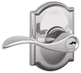 F51aacc625cam Schlage 043156427819 F51-acc-cam Accent Single Cylinder Keyed Entry Door Lever - Chrome
