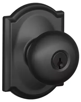 F51aply622cam Schlage 043156429684 F51 Ply 622 Cam Plymouth Keyed Entry Knob - Black