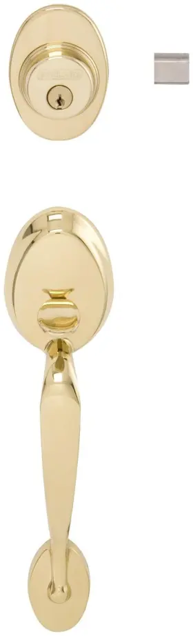F62-ply-fla-rh Schlage 043156467815 Right Handed Plymouth Double Cylinder - Brass