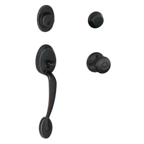 F62ply716geo Schlage 043156467914 F62-ply-geo Plymouth Double Cylinder Handleset - Bronze