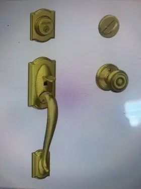 Schlage 043156491469 Camelot Sectional Single Cylinder Keyed Entry Handleset / Georgian Knob