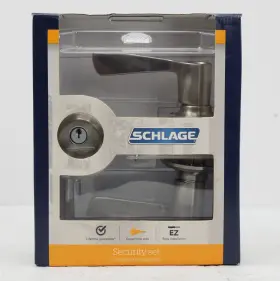 Fb50 Schlage 043156659852 Read N V Mer 619 Deadbolt And Merano Lever Satin Nickel - No Keys