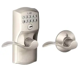 Fe575 Schlage 043156892082 Cam 619 Acc Camelot Satin Nickle Keypad Entry With Auto-lock 1 Key
