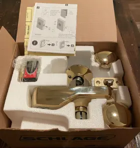Fe575ply505 Schlage 043156892150 Plymouth Keypad Entry Knob Polished Brass #8kj