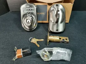 Be365 Schlage 043156894604 Ply 620 Plymouth Keypad Deadbolt Antique Pewter Residential Lock