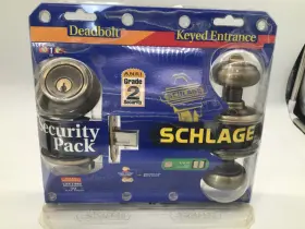 Fbr250 Schlage 043156992201 Deadbolt Keyed Entry Security Pack Antique Brass New