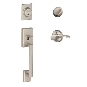 Schlage 445037797722 Century Satin Nickel Single Cylinder Door Handleset With Left Handed Merano Hand
