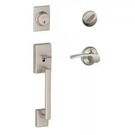 Schlage 744759867278 Century Satin Nickel Single Cylinder Door Handleset With Right Handed Merano Han
