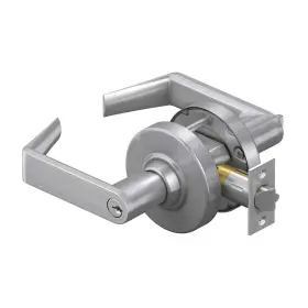 Alx53prho626 Schlage Rhodes Round Single Cylinder Keyed Entry Door Lever Set Satin Chrome
