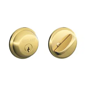 B60605t Schlage B60t Brass Single Cylinder Grade 1 Deadbolt With Tapered Latch