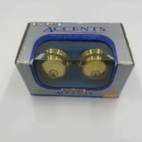 Ba362 Schlage Accents Deadbolt Lock Set Bright Brass V 605 New In Box